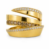 Ringe Crivelli Dame in Gelbgold Diamante Brown 327-3588